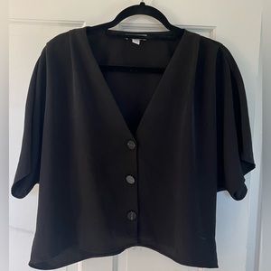 Topshop black cropped t-shirt